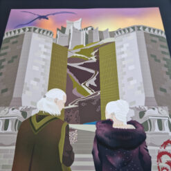 Alternative view of Rhaenyra Targaryen and Daemon Targaryen at Dragonstone. Team Black Print